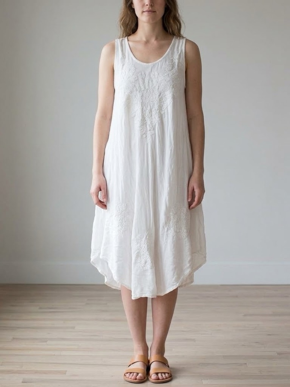Exist Embroidered Sleeveless 100% cotton Dress